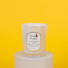 VELA DE AROMA POLLUX PEQUEÑA BLANCO ARCOÍRIS
