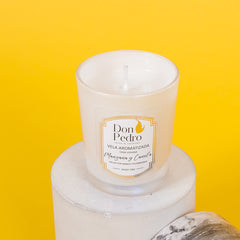 VELA DE AROMA POLLUX PEQUEÑA BLANCO ARCOÍRIS