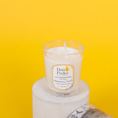 VELA DE AROMA POLLUX PEQUEÑA TRANSPARENTE