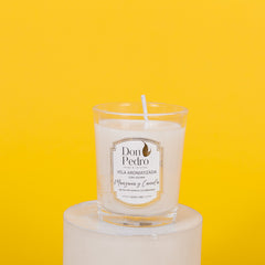 VELA DE AROMA POLLUX PEQUEÑA TRANSPARENTE