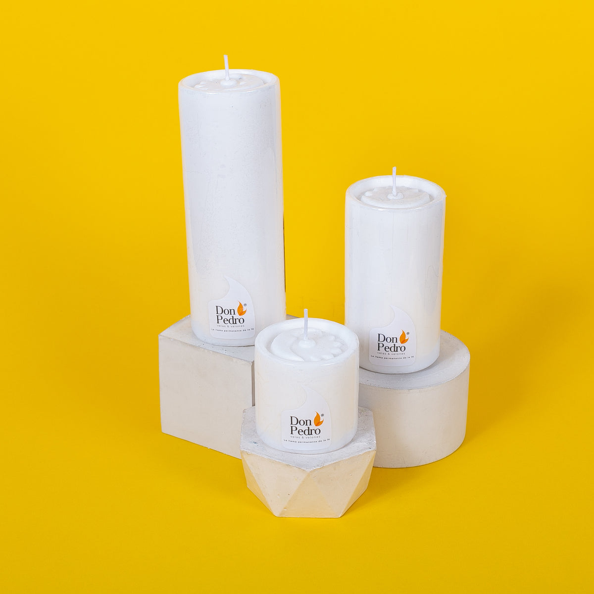 SET VELONES BLANCOS MEDIANOS VELAS DON PEDRO