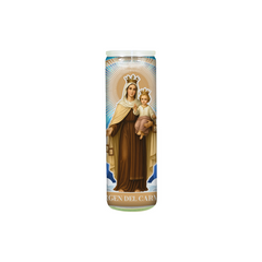 VELÓN RECIPIENTE DE VIDRIO VIRGEN DEL CARMEN